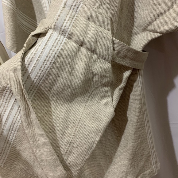 SIMPLE by TRISTA Fluorine Striped Denim Waist Tie Poncho Size Small - Picture 4 of 8